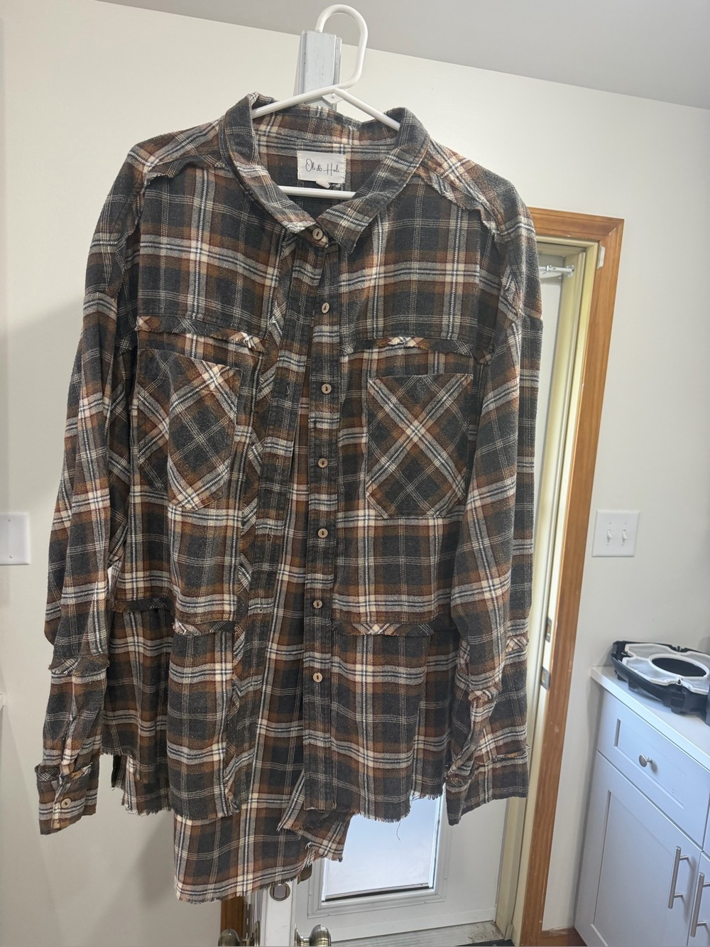 Oli & Hali Brown Plaid Flannel Shirt